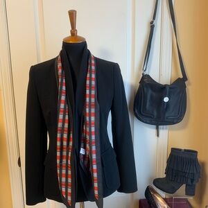 MaxMara wool open fitted Black Blazer